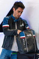 Alpine A424 Navy Blue Leather Backpack